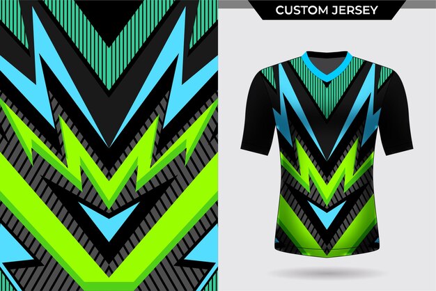 Tshirt jersey template modern clean geoemtric green bolt