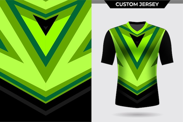 Tshirt jersey template modern clean geoemtric triangle neon green and black