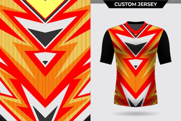 Tshirt jersey template modern clean yellow bold with red lines