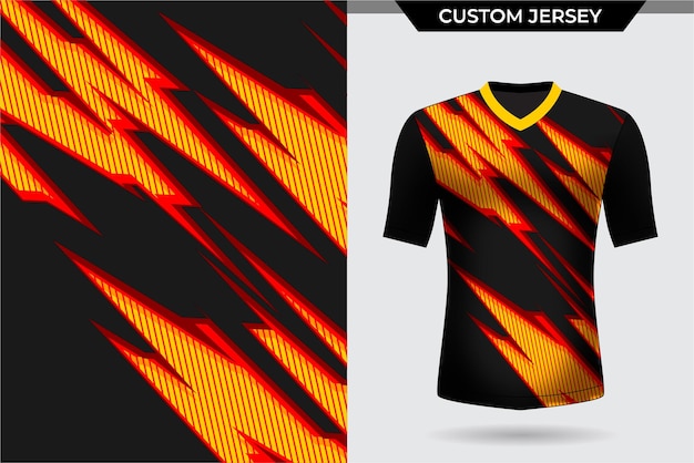 Tshirt jersey template modern yellow and red bolt