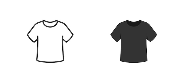 Vector tshirt line and black icon simple template isolated vector