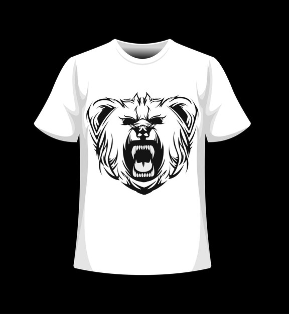 Vector tshirt mockup bear character design