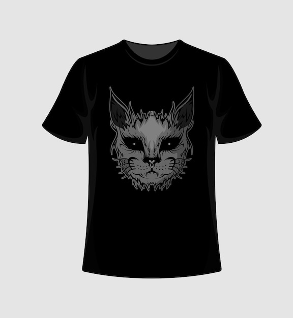 tshirt mockup cat character design