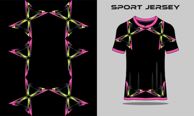 Tshirt mockup template jersey racing sport gaming design Premium Vector