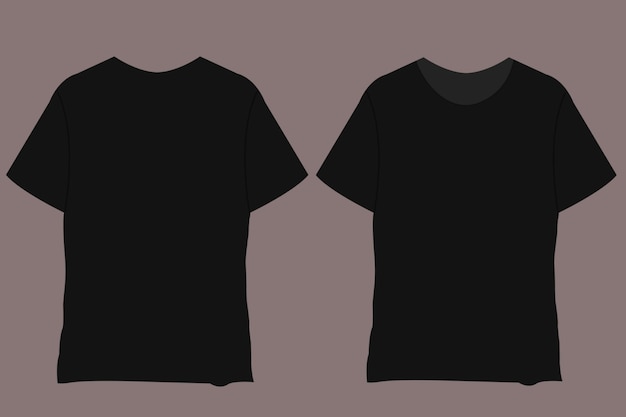 Vector tshirt mockup vector template blank black tshirts front view presentation for print men39s black mockup ready to replace design short sleeve casual cloth tshirt