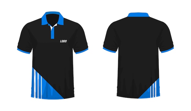 Tshirt Polo blue and black template for design on white background Vector illustration eps 10