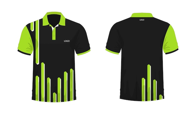 Tshirt polo green and black template for design on white background vector illustration eps 10