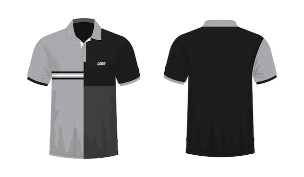 Tshirt Polo grey and black template for design on white background Vector illustration eps 10