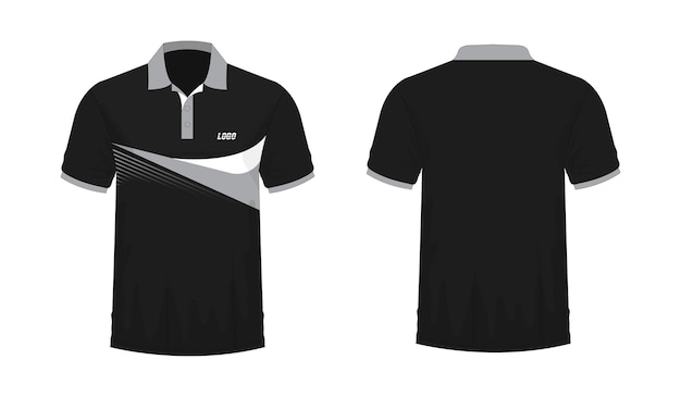 Tshirt Polo grey and black template for design on white background Vector illustration eps 10