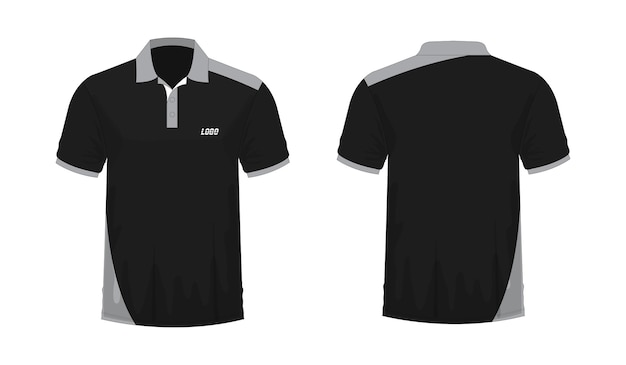 Tshirt Polo grey and black template for design on white background Vector illustration eps 10