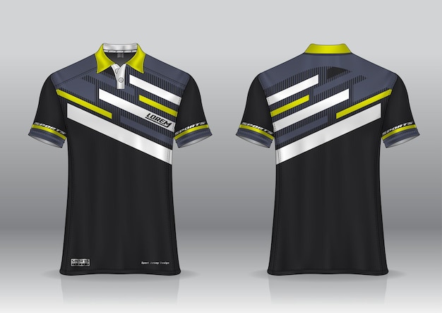 Tshirt polo sport design golf jersey mockup for uniform template