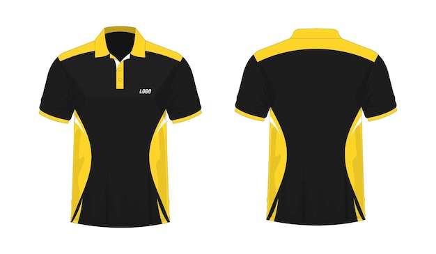 Tshirt Polo yellow and black template for design on white background Vector illustration eps 10