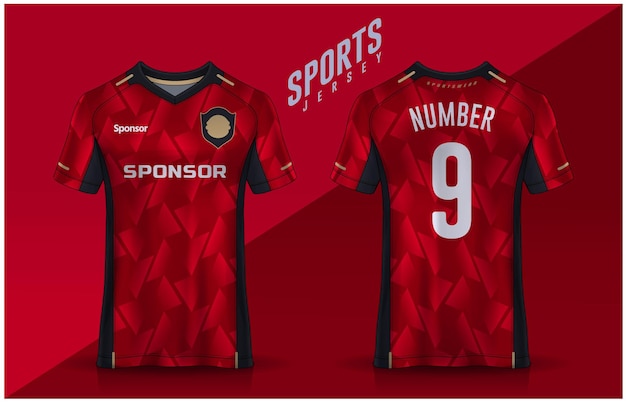 tshirt sport design template Soccer jersey for football club uniform front and back view