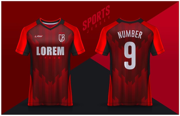 tshirt sport design template Soccer jersey for football club uniform front and back view