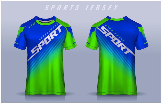 tshirt sport design template Soccer jersey for football club uniform front and back view