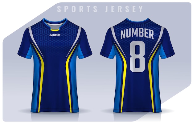 tshirt sport design template Soccer jersey mockup for football club uniform front and back view