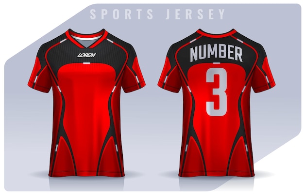 tshirt sport design template Soccer jersey mockup for football club uniform front and back view