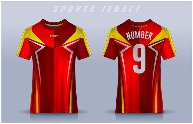 tshirt sport design template Soccer jersey mockup for football club uniform front and back view