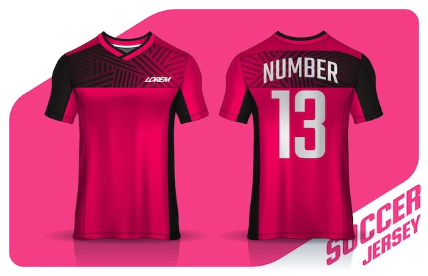 tshirt sport design template Soccer jersey mockup for football club uniform front and back view