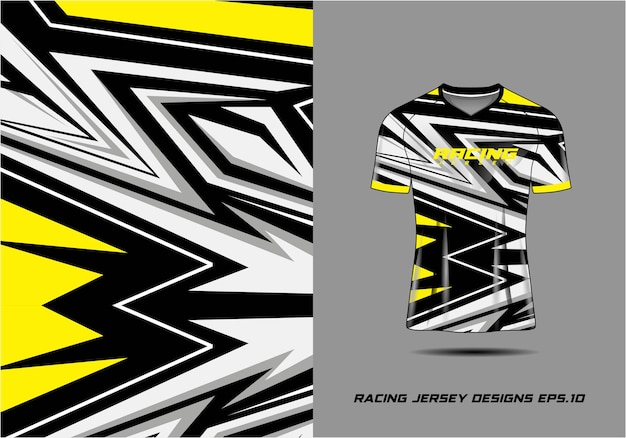 Tshirt sports design for racing  jersey  cycling  football  gaming Premium Vector yellow