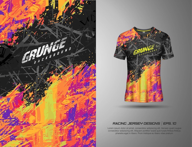 Tshirt sports grunge background for racing, jersey, cycling, football, gaming