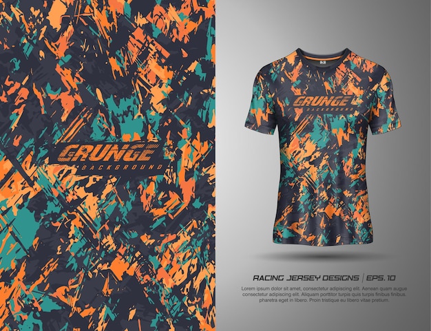 Tshirt sports grunge texture background for soccer jersey, downhill, cycling, football, gaming.