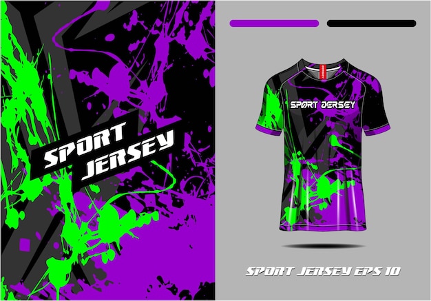 Tshirt sports purple grunge texture background for soccer jersey cycling football gaming premium