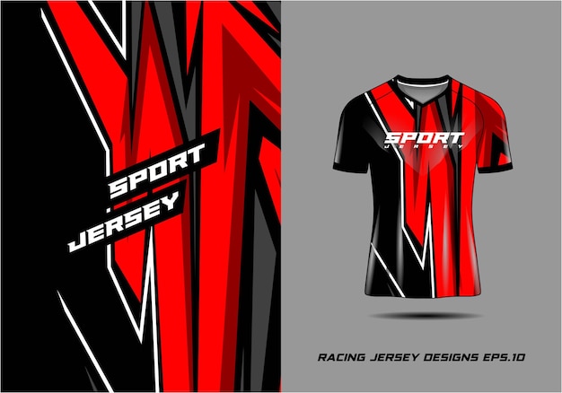 Tshirt sports red abstrac texture design for racing soccer gaming motocross gaming cycling