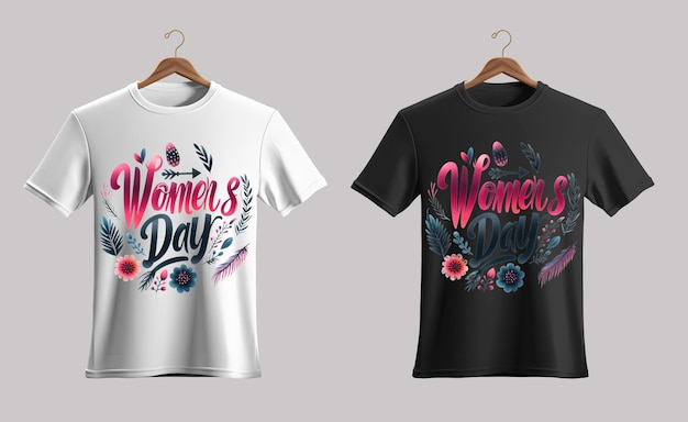 Tshirt typography design with Womens Day