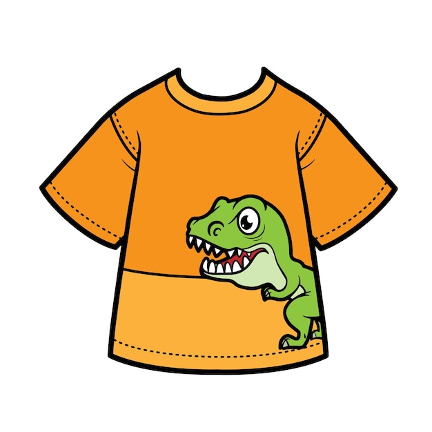 Tshirt with drawing tyrannosaurus for boy color variation for coloring on a white background