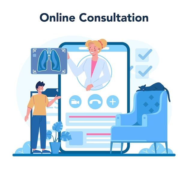 Tuberculosis specialist online service or platform illustration