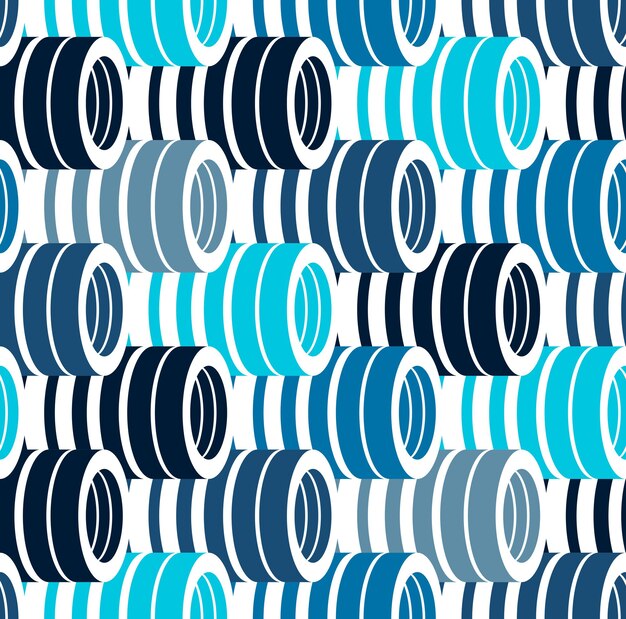 Tubes op art seamless vector background, repeat tiling optical illusion pattern, textile or wrapping paper, website backdrop or wallpaper.