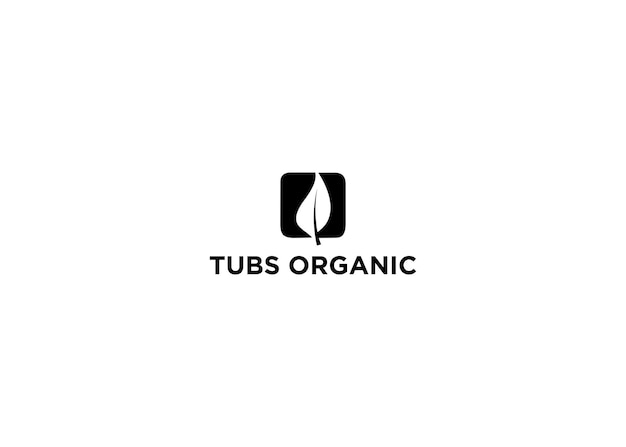 tubs organic logo design vector illustration