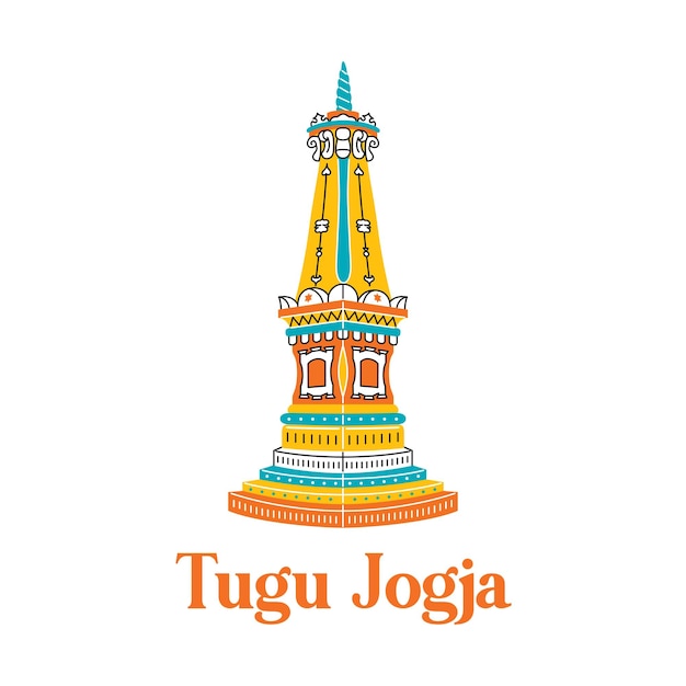 Tugu Jogja in flat design style