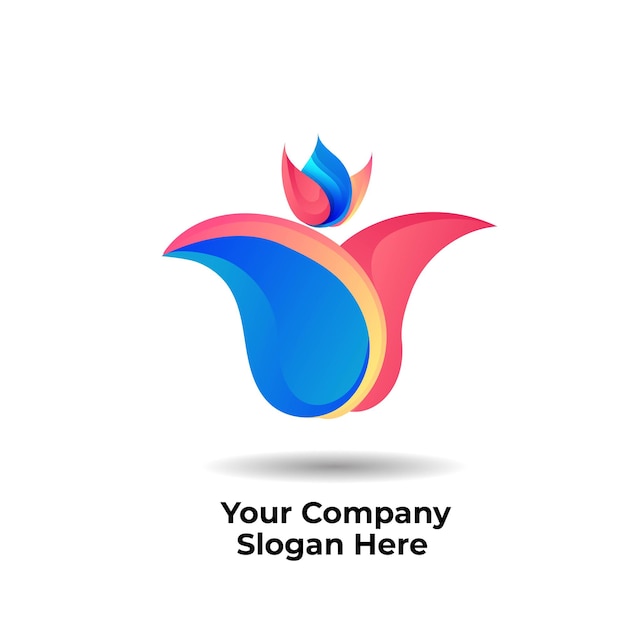 tulip flower gradient logo for business company