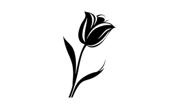 Tulip Flower Silhouette Vector