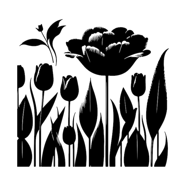 Tulip Silhouette vector illustration