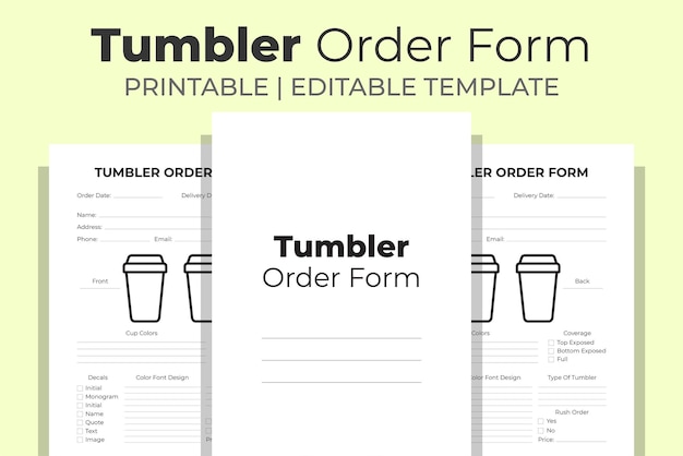 Tumbler Order Form KDP Interior