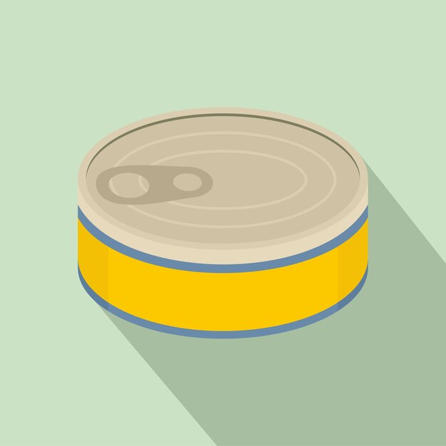 Tuna can icon Flat illustration of tuna can vector icon for web design