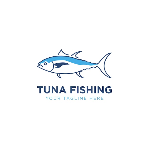 Tuna fish logo emblem label seafood vector icon