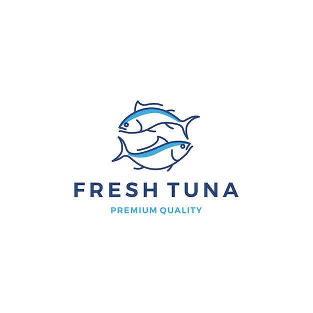 Tuna fish logo emblem label seafood vector icon