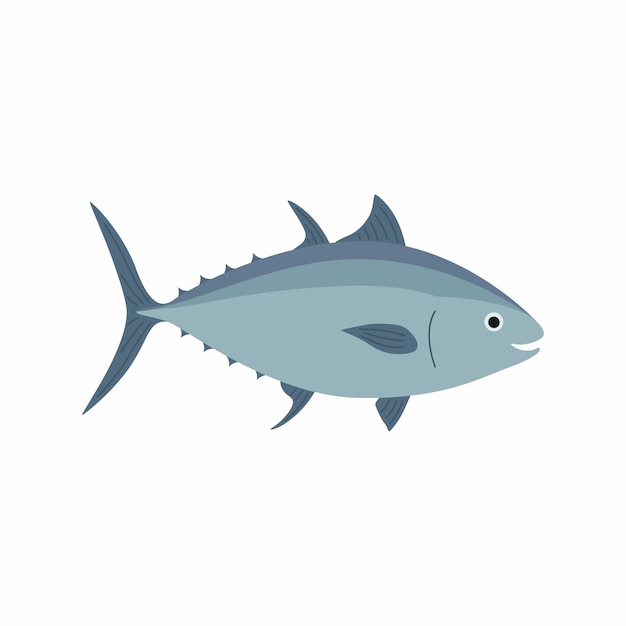 Tuna fish. Vector illustration isolated on white background. EPS10