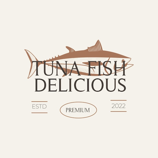 Tuna fish vintage illustration logo