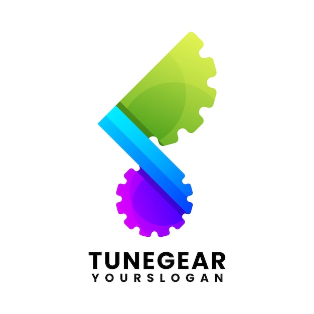 Tune gear colorful logo design