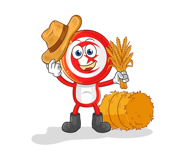 Tunisia farmer mascot cartoon vector