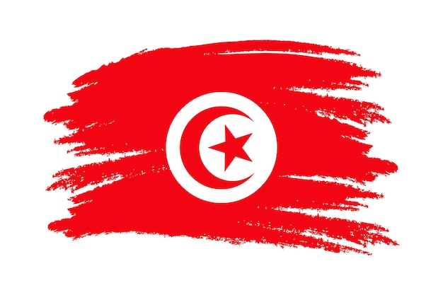 Tunisia Flag Brush painted Tunisia Flag Tunisia Flag with grunge texture