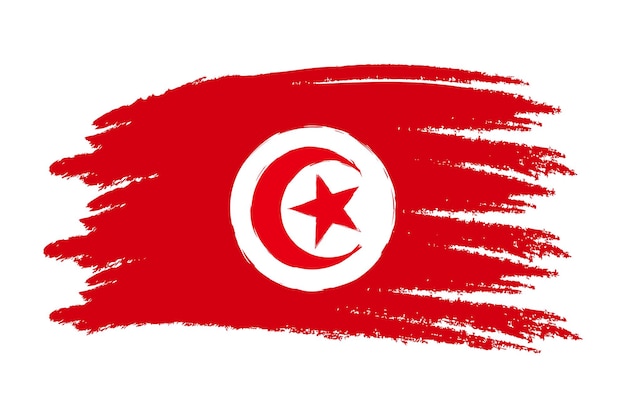 Tunisia Flag Brush painted Tunisia Flag Tunisia Flag with grunge texture