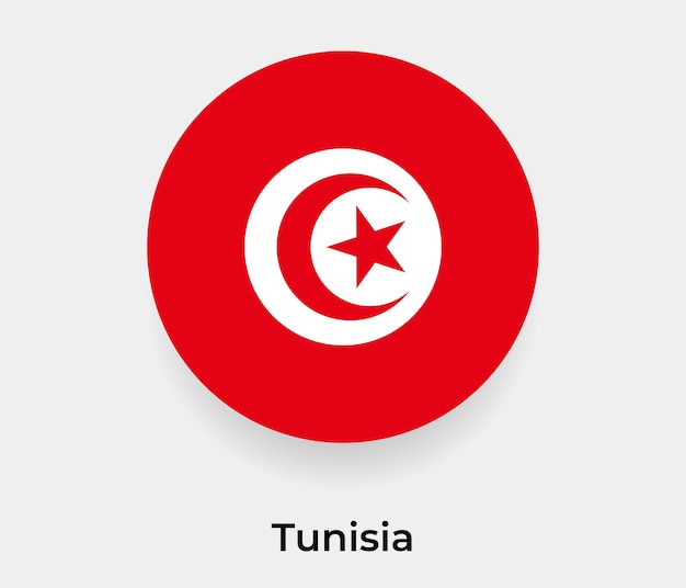 Tunisia flag bubble circle round shape icon vector illustration