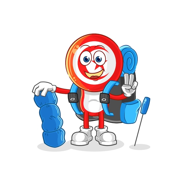 Tunisia go camping mascot cartoon vector