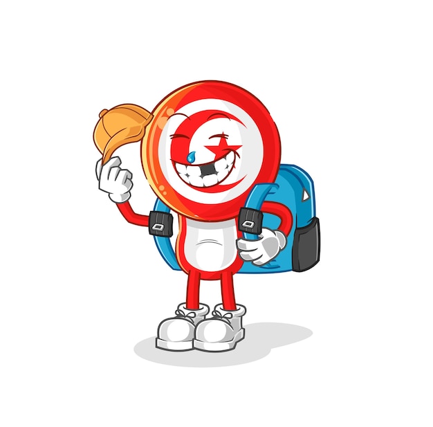 Tunisia goes to school vector cartoon character